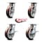 Service Caster 8 Inch Polyurethane Swivel Caster Set with Roller Bearings 2 Brakes SCC SCC-35S820-PPUR-2-SLB-2 - alternate 4